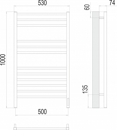 Ватикан П12 500х1000 электро Полотенцесушитель TERMINUS) крашеные Рубцовск - фото 3