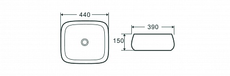 Раковина накладная Terminus Сицилия 440х390х150 Рубцовск - фото 4