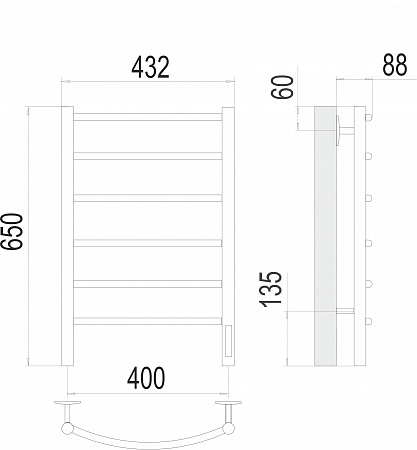 Классик П6 400х650 Электро Полотенцесушитель TERMINUS Рубцовск - фото 3 Классик П6 400х650 Электро Полотенцесушитель TERMINUS Рубцовск - фото 3