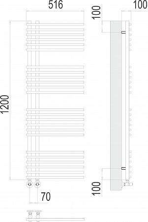 Астра П24 70х1200 Полотенцесушитель  TERMINUS Рубцовск - фото 3
