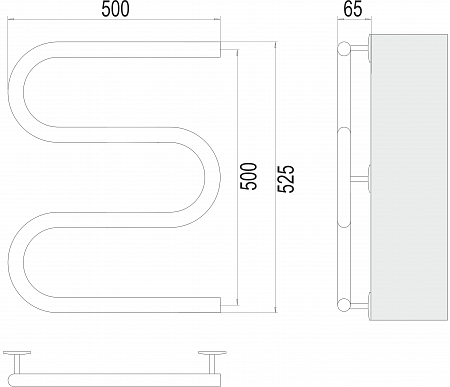 Электро 25 М-обр 500х500 Полотенцесушитель  TERMINUS Рубцовск - фото 3