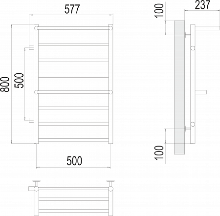 Аврора с 2-мя/п П8 500х800 бп500 слева Полотенцесушитель TERMINUS Рубцовск - фото 3 Аврора с 2-мя/п П8 500х800 бп500 слева Полотенцесушитель TERMINUS Рубцовск - фото 3