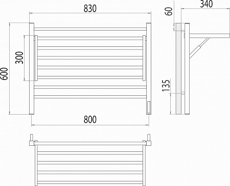 Горизонт П8 800х600 электро Полотенцесушитель TERMINUS Рубцовск - фото 5 Горизонт П8 800х600 электро Полотенцесушитель TERMINUS Рубцовск - фото 5
