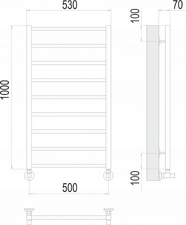 Контур П9 500х1000 Полотенцесушитель  TERMINUS Рубцовск - фото 3
