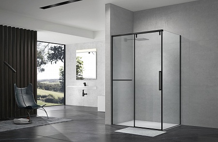 Душевой уголок слайдер Terminus Альба 02 900х1200х2200  прямоугольник чёрный Рубцовск - фото 2