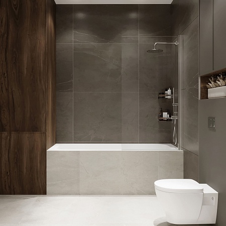 Шторка на ванну распашная Terminus Ното 02 1500х700 проф.хром Рубцовск - фото 3