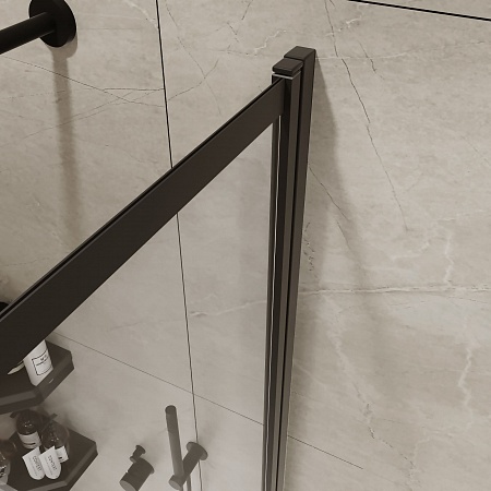 Шторка на ванну слайдер Terminus Ното 01 1500х900 проф.черный Рубцовск - фото 5