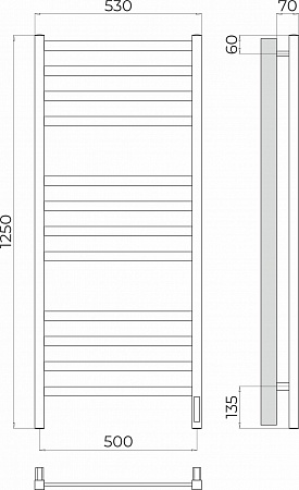 Ното П12 500х1250 Электро Полотенцесушитель TERMINUS Рубцовск - фото 3