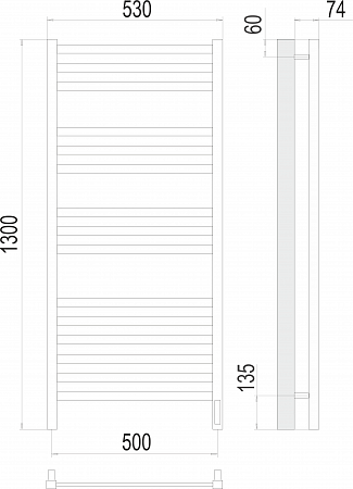 Ното П15 500х1300  электро Полотенцесушитель  TERMINUS Рубцовск - фото 3