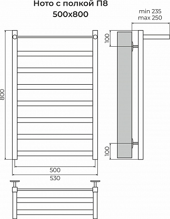 Ното с/п П8 500х800 Полотенцесушитель TERMINUS Рубцовск - фото 3