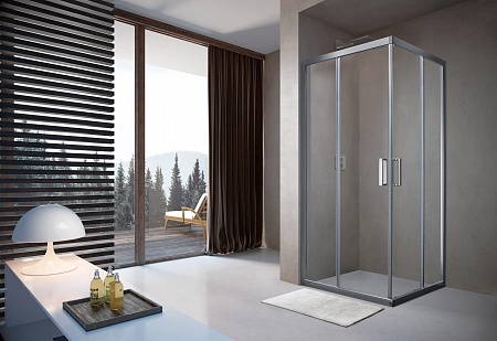 Душевой уголок слайдер Terminus Соренто 05 900х900х2000  квадрат хром Рубцовск - фото 2