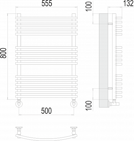Марио П16 500х800 Полотенцесушитель  TERMINUS Рубцовск - фото 3
