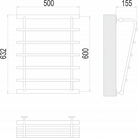 Каскад П5 600х500 Полотенцесушитель TERMINUS Рубцовск - фото 3 Каскад П5 600х500 Полотенцесушитель TERMINUS Рубцовск - фото 3