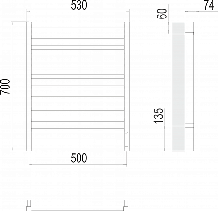 Ватикан П9 500х700 электро Полотенцесушитель TERMINUS) Рубцовск - фото 3 Ватикан П9 500х700 электро Полотенцесушитель TERMINUS) Рубцовск - фото 3
