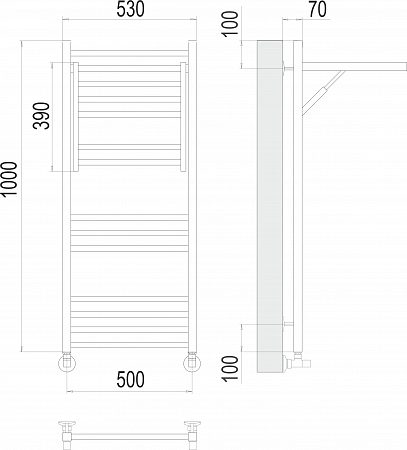 Валенсия П14 500х1000 Полотенцесушитель  TERMINUS Рубцовск - фото 5