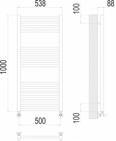 Альба П16 500х1000 Полотенцесушитель  TERMINUS Рубцовск - фото 3