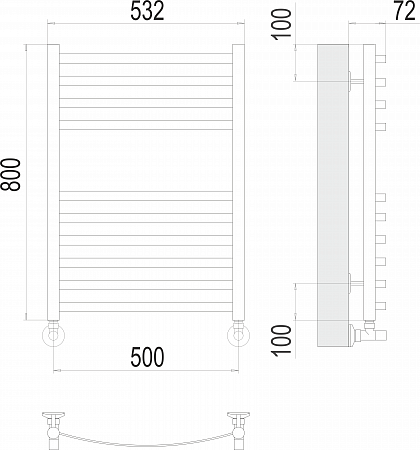 Авиэль П10 500х800 Полотенцесушитель  TERMINUS Рубцовск - фото 3