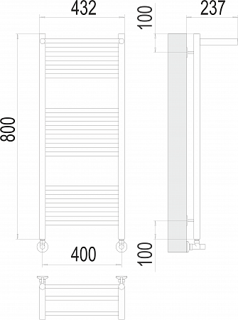 Аврора с/п П16 400х800 Полотенцесушитель  TERMINUS Рубцовск - фото 3