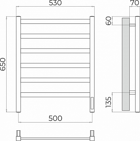 Ното П6 500х650 Электро Полотенцесушитель TERMINUS Рубцовск - фото 3 Ното П6 500х650 Электро Полотенцесушитель TERMINUS Рубцовск - фото 3