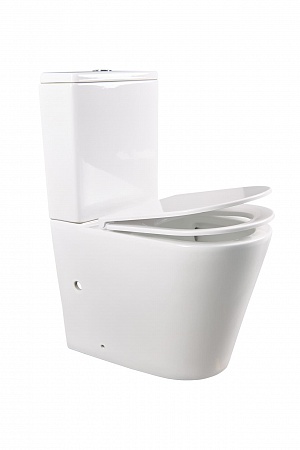 Напольный унитаз-компакт безободковый Terminus Аврора 625х390 белый Рубцовск - фото 7