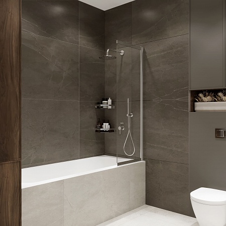 Шторка на ванну слайдер Terminus Ното 01 1500х900 проф.хром Рубцовск - фото 2