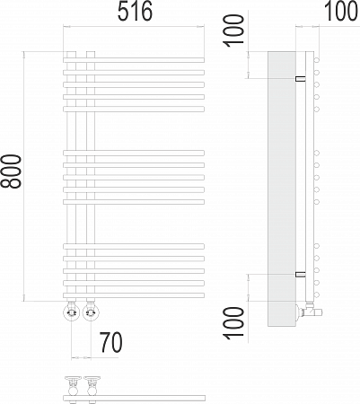 Астра П15 70х800 Полотенцесушитель  TERMINUS Рубцовск - фото 3