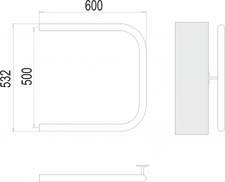П-обр AISI 32х2 500х600 Полотенцесушитель  TERMINUS Рубцовск - фото 3