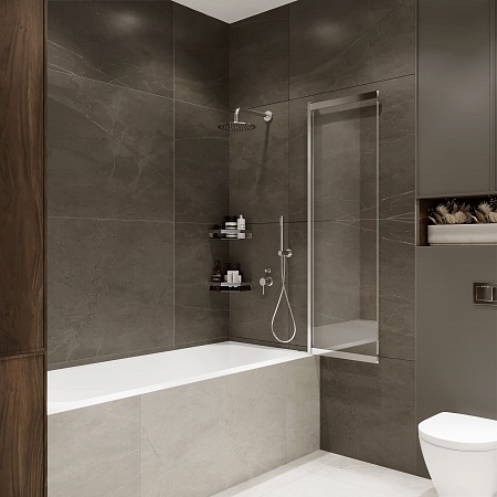 Шторка на ванну слайдер Terminus Ното 01 1500х900 проф.хром Рубцовск - фото 3