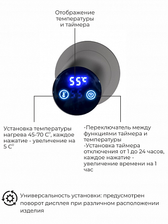 Рондо П2 350х760 электро Полотенцесушитель TERMINUS Оружейная сталь Рубцовск - фото 5