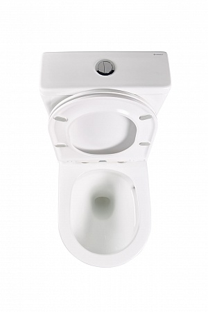 Напольный унитаз-компакт безободковый Terminus Аврора 625х390 белый Рубцовск - фото 4