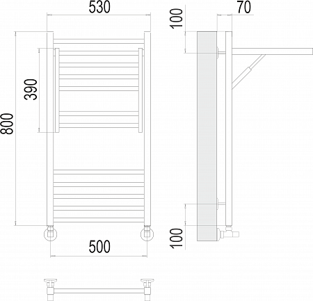 Валенсия П12 500х800 Полотенцесушитель  TERMINUS Рубцовск - фото 5