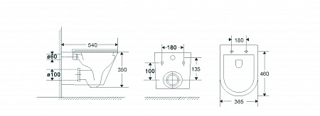 Подвесной унитаз безободковый Terminus Классик 540х365 белый Рубцовск - фото 4 Подвесной унитаз безободковый Terminus Классик 540х365 белый Рубцовск - фото 4