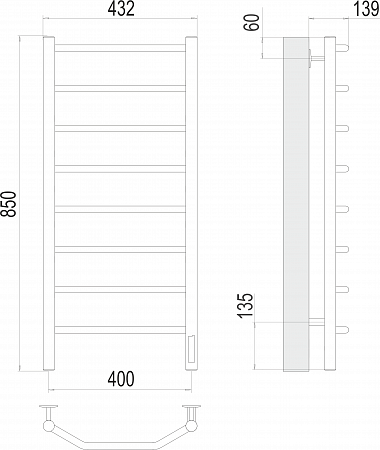 Виктория П8 400х850 Электро Полотенцесушитель TERMINUS Рубцовск - фото 3 Виктория П8 400х850 Электро Полотенцесушитель TERMINUS Рубцовск - фото 3