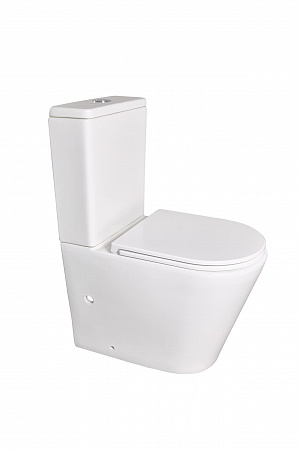 Напольный унитаз-компакт безободковый Terminus Аврора 625х390 белый Рубцовск - фото 3