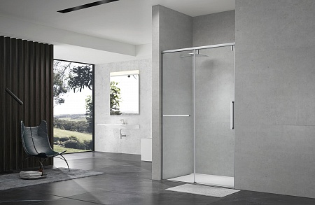 Душевая дверь в нишу слайдер Terminus Альба 01 1400х2200  хром Рубцовск - фото 2