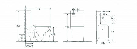 Напольный унитаз-компакт безободковый Terminus Ватикан 610х365 белый Рубцовск - фото 2