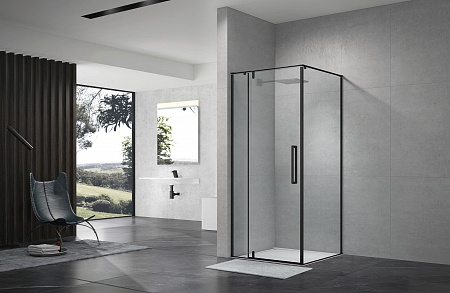 Душевой уголок распашной Terminus Альба 03 900х900х2200  квадрат чёрный Рубцовск - фото 2