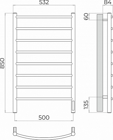 Классик П8 500х850 Электро Полотенцесушитель  TERMINUS Рубцовск - фото 3