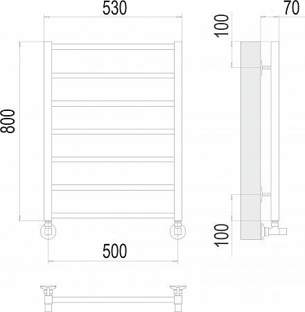 Контур П7 500х800 Полотенцесушитель  TERMINUS Рубцовск - фото 3