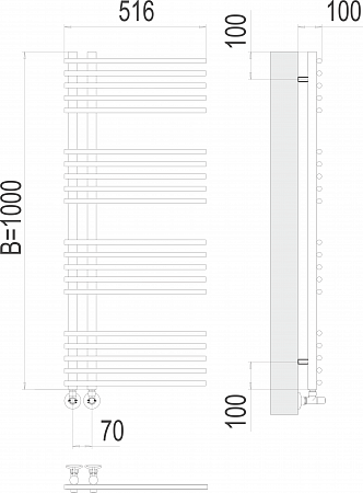Астра П20 70х1000 Полотенцесушитель  TERMINUS Рубцовск - фото 3